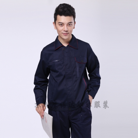 藏青拼大红机械耐磨工作服AC099-JX