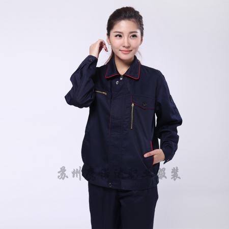 藏青拼大红机械耐磨工作服AC099-JX