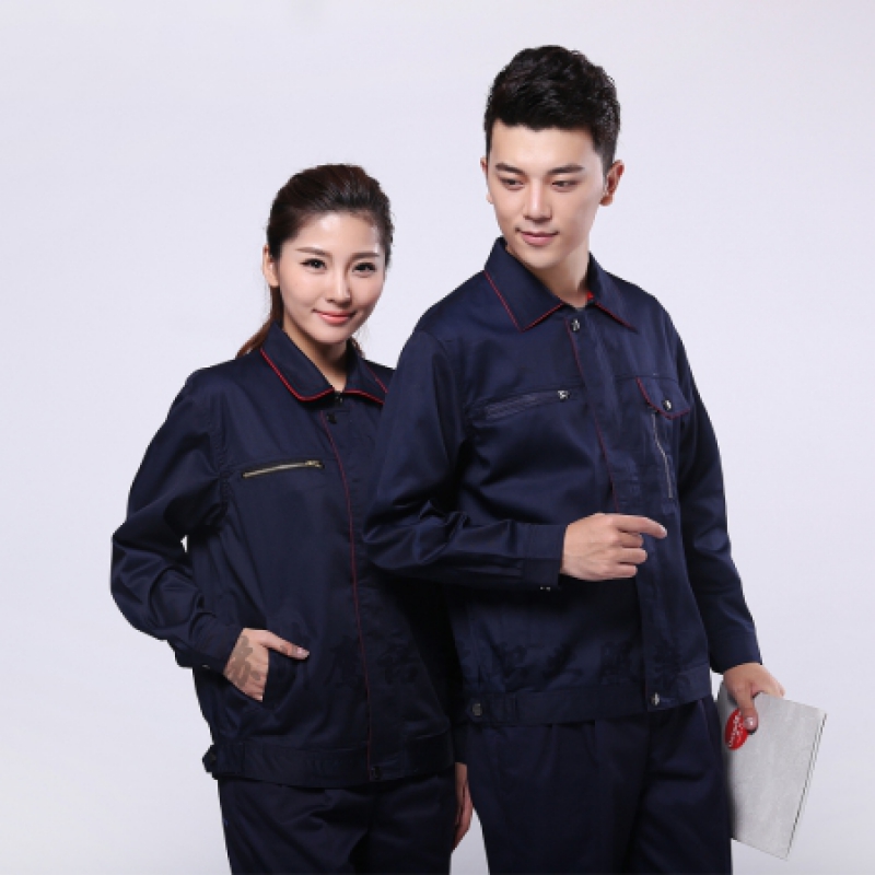 藏青拼大红机械耐磨工作服AC099-JX
